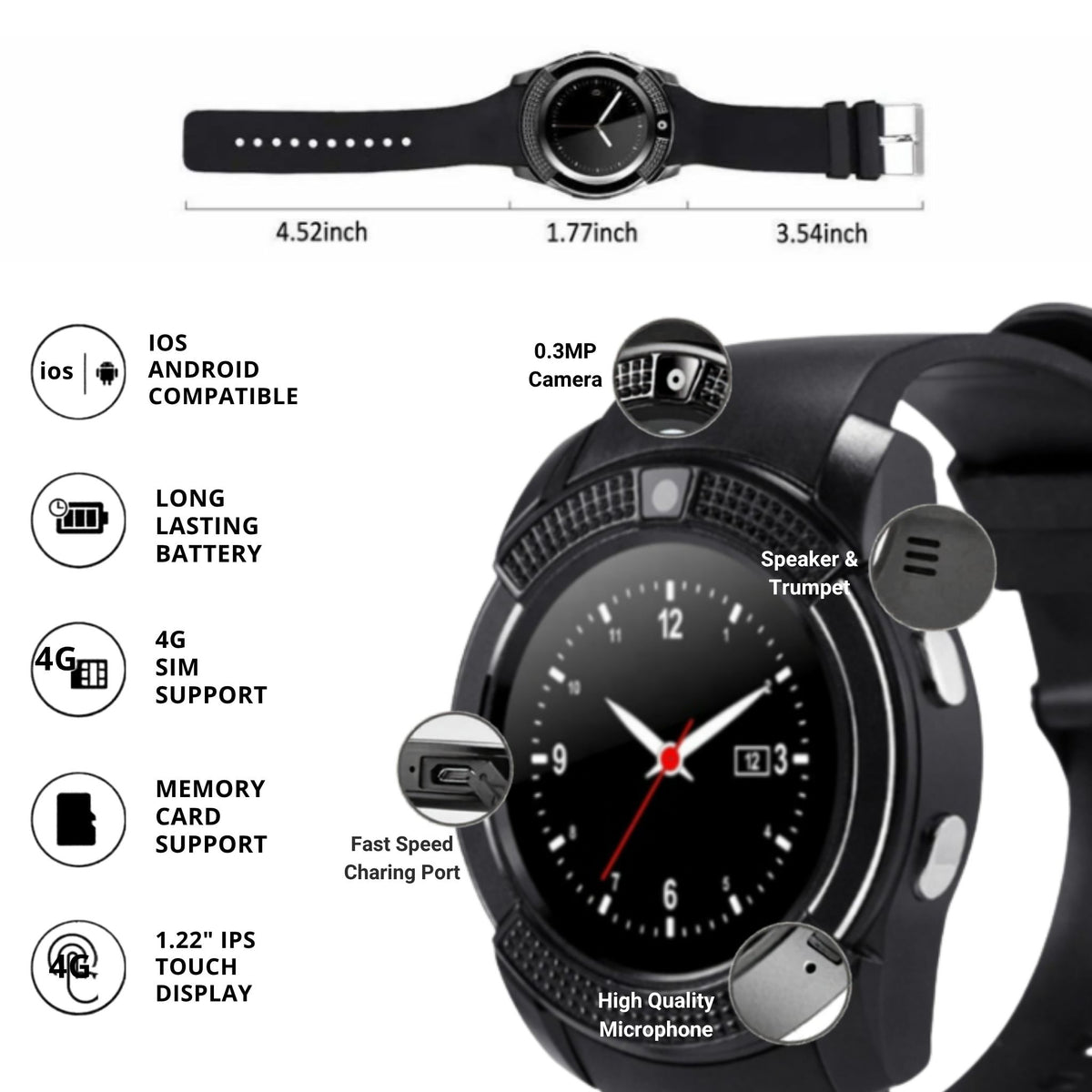 V8 Touch SmartWatch