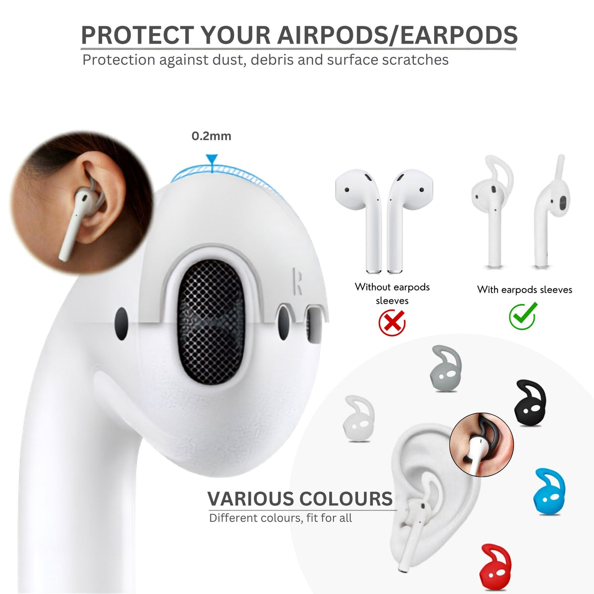 VOJO Silicone Earpods Covers